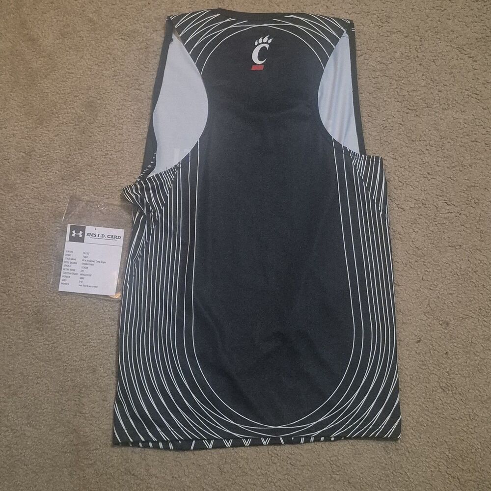 Under Armour Cincinnati Bearcats Track Singlet Tank Top Mens Large Black White - Picture 5 of 6